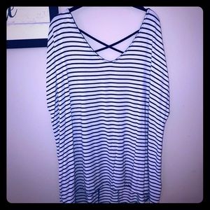 Striped Tunic w/ Criss-Cross Back Straps